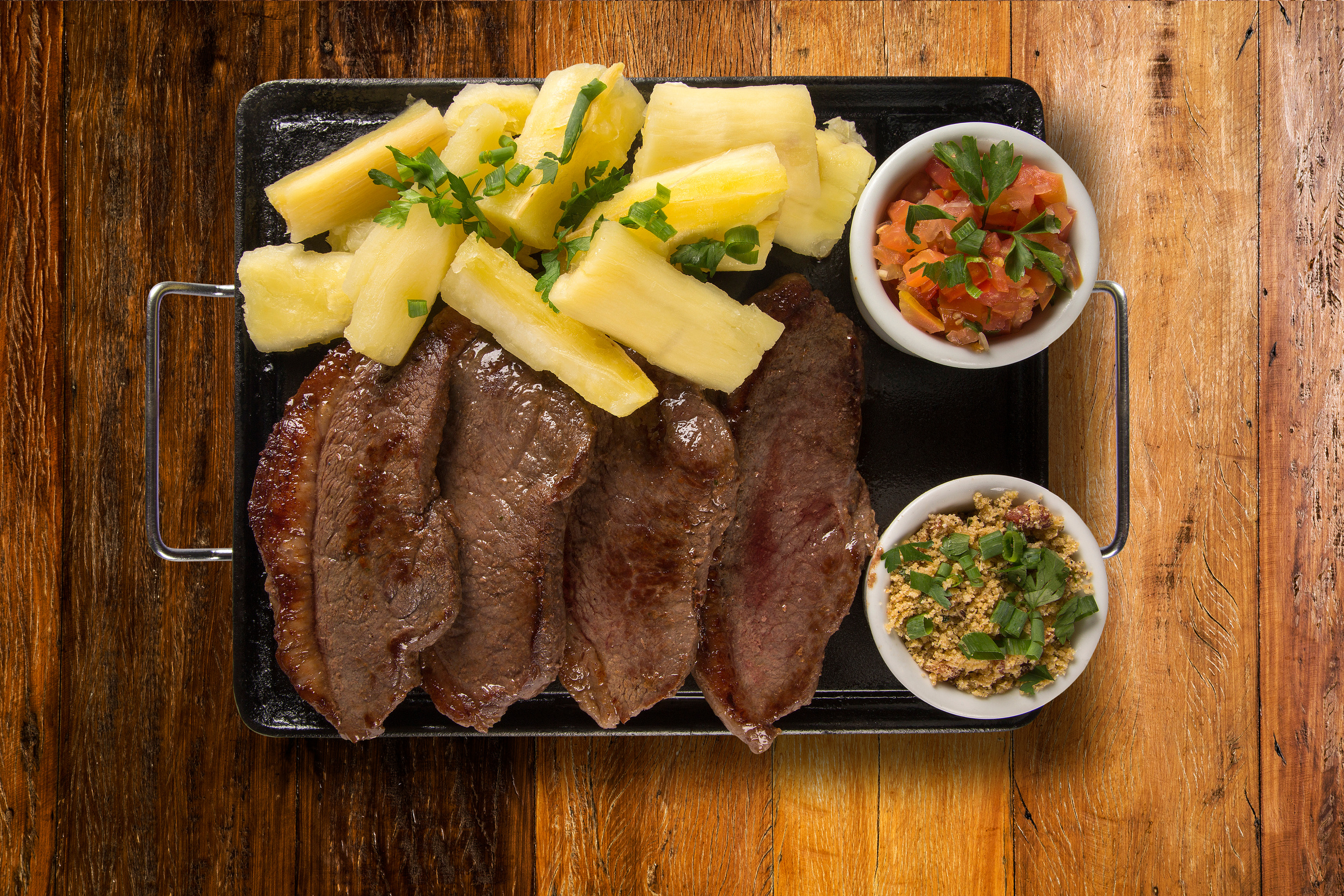 picanha portion and manioc fries